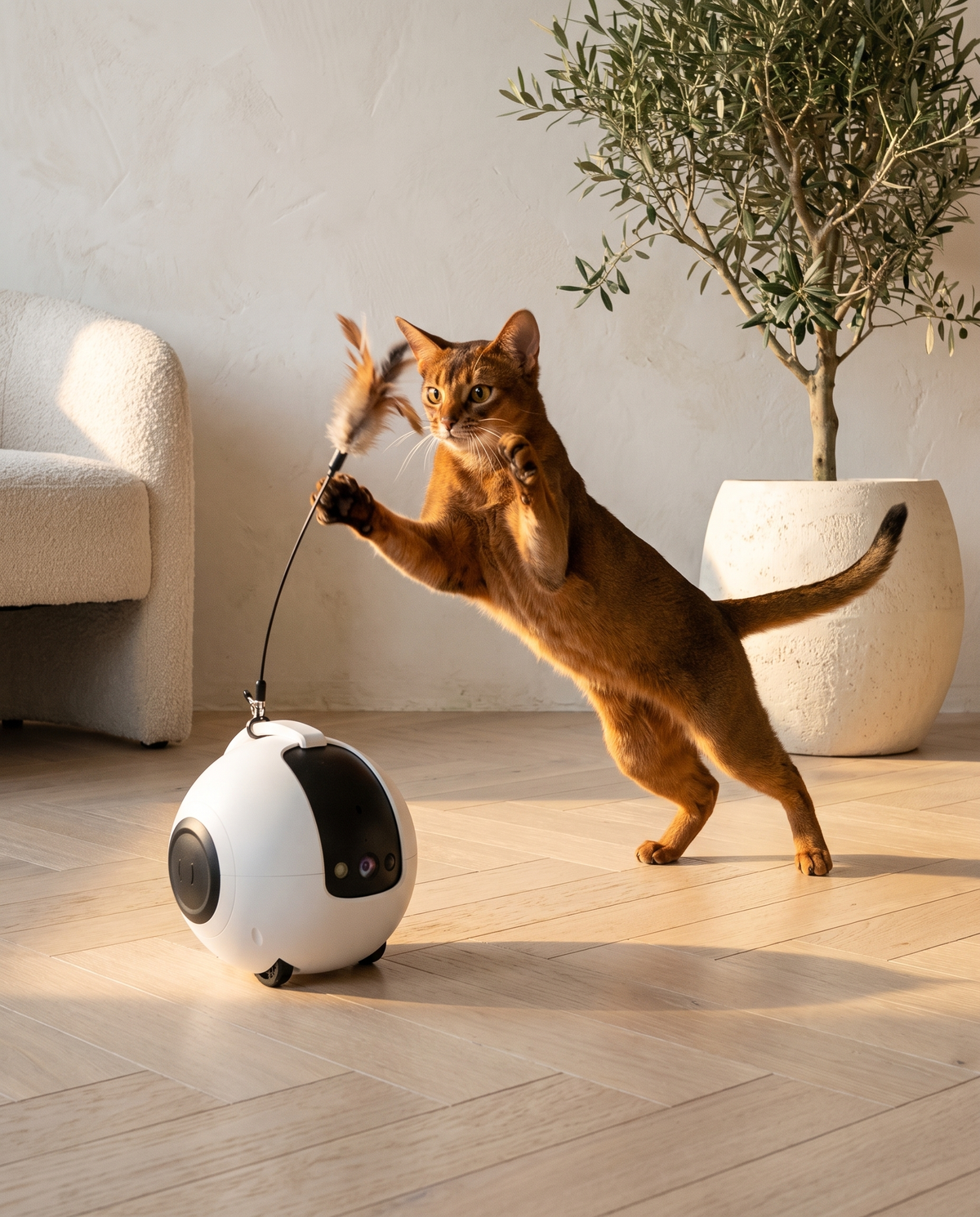 Robot compagnon · caméra et jouet laser